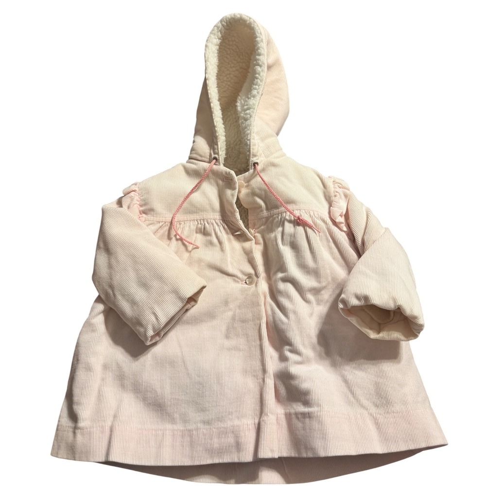Vintage Weather Tamer Baby Girl Pink Corduroy Sherpa Lined Hood Jacket 24 Months